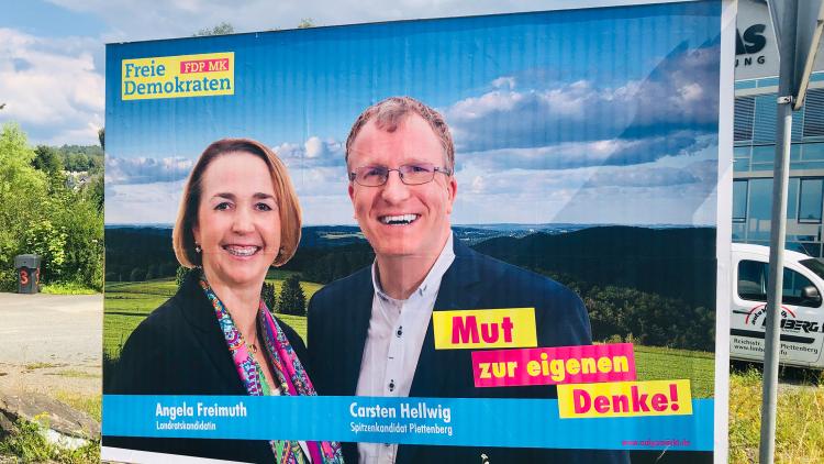 Wahlplakat der FDP Plettenberg